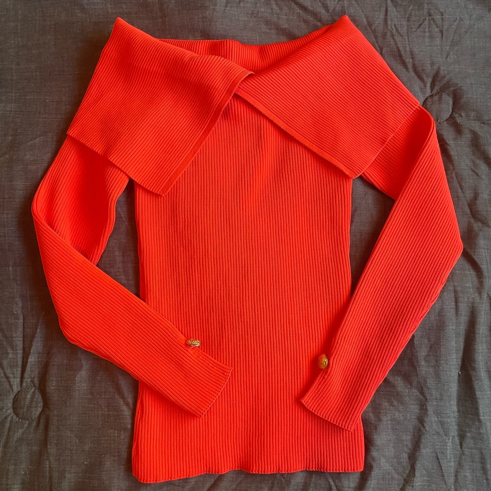 River Island Over the shoulder top, Tag is UK12/US 8, red